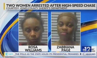 Two women arrested after chase ends in Laurel