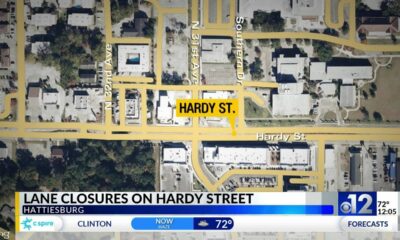 Lane closures set for Hardy Street in Hattiesburg