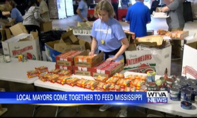 Food collected during March of the Mayors packed in Tupelo