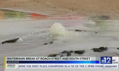 Water main break on Roach Street in Jackson