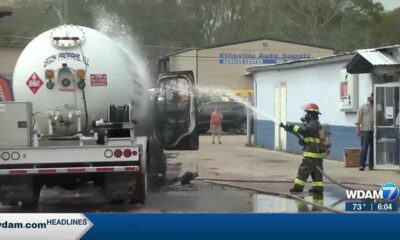 Propane truck catches fire in Ellisville