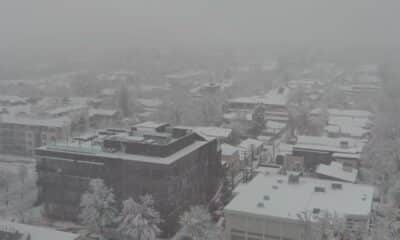 DRONE FOOTAGE: Snowy Cherry Creek Neighborhood in Denver, CO.