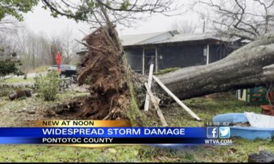 Noon: Pontotoc County family trying begin cleanup after tree falls on home