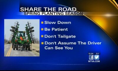 Use caution when approaching tractors on roadways