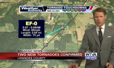 NWS confirms two tornadoes touched down in Lowndes County Friday morning