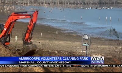 AmeriCorps volunteers cleaned park in Marshall County on Wednesday