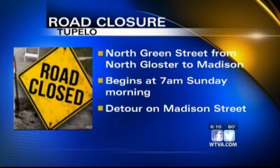 Temporary road closure to begin Sunday morning in Tupelo