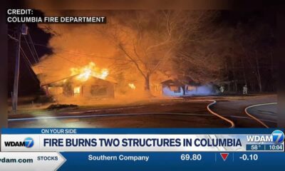 Fire burns two structures in Columbia