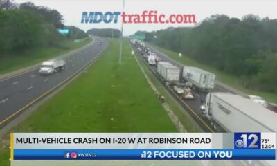 Crash causes backup on I-20 West in Jackson