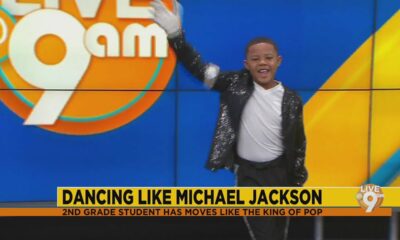 2nd grade student dances like Michael Jackson