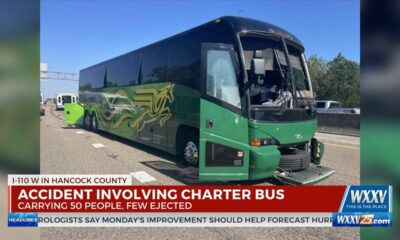 11 injured in charter bus accident on I-10 in Hancock County