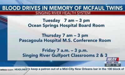 Singing River Health System holding multiple blood drives in honor of McFaul twins