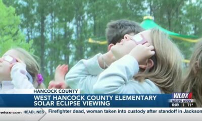 West Hancock Elementary School students view first solar eclipse