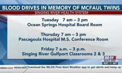Blood drives being held in memory of McFaul twins