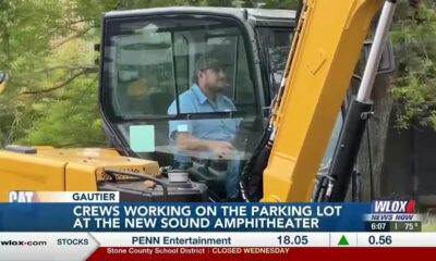 Crews working on parking lot at The Sound Amphitheater