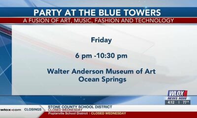 Party at the Blue Towers in Ocean Springs celebrating art, music, fashion, and technology