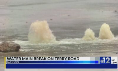 Water main break on Terry Road in Jackson