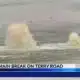 Water main break on Terry Road in Jackson