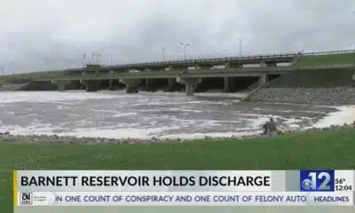 Reservoir holds water discharge after recent rain