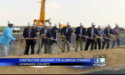 Construction of aluminum mill in Lowndes County over halfway complete