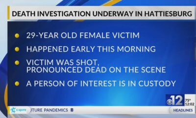 Death investigation underway after woman found shot on Hattiesburg sidewalk