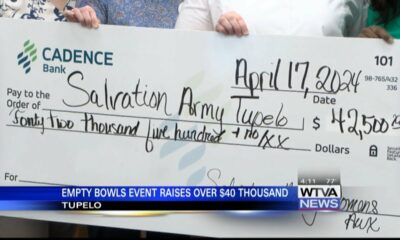 Proceeds from Empty Bowls fundraiser presented to Salvation Army