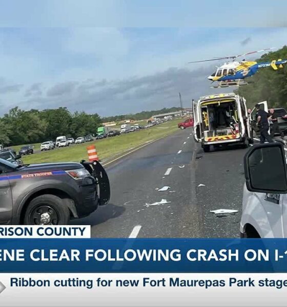 Crash with injuries on I-10 in Harrison County