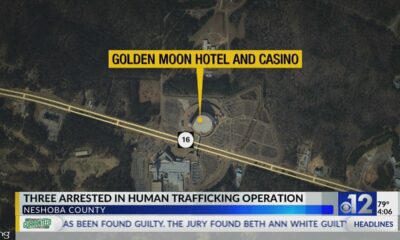 Three arrested in human trafficking operation at Mississippi casino