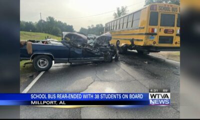 No students seriously injured after truck crashed into Lamar County school bus