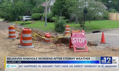 Belhaven residents concerned about sinkhole