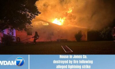 House in Jones Co. destroyed by fire following alleged lightning strike