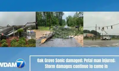 Oak Grove Sonic damaged; Petal man injured; Storm damages continue to come in