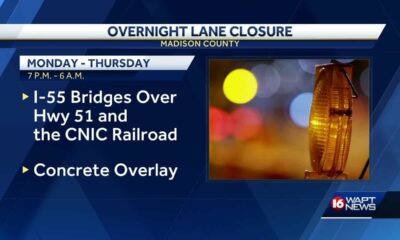 Overnight lane closure in Madison County