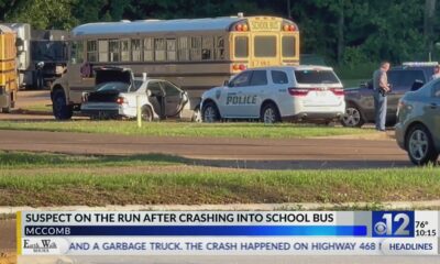 Suspect wanted in McComb after crashing into school bus