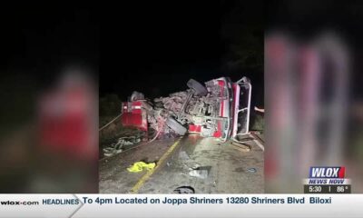 Wiggins FD firetruck crash leads to firefighter being life flighted