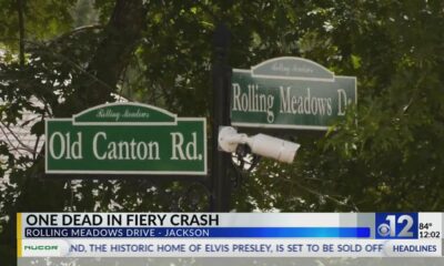 Man dies in fiery crash on Old Canton Road in Jackson