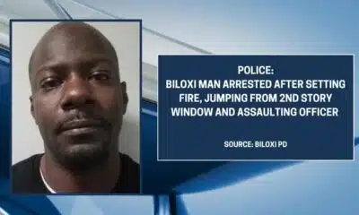 POLICE: Biloxi man arrested after setting fire, jumping from 2nd story window, assaulting officer