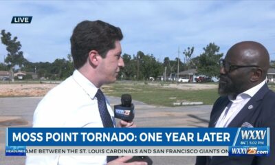WXXV’s Grant Chighizola is LIVE with Pastor Kevin Henry on the anniversary of Moss Point tornado