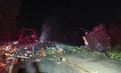 Watermelons scattered across highway after Stone County trailer fire