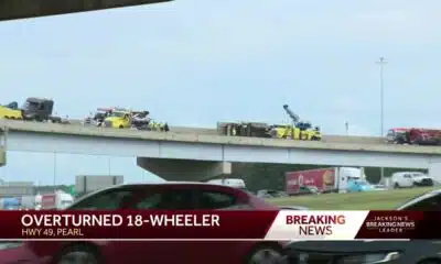 18-wheeler crash likely to slow evening commute