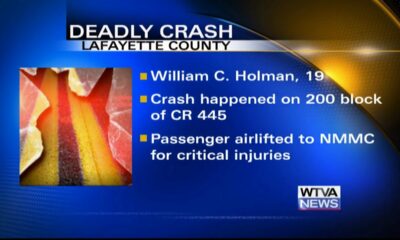 Teenager killed in Lafayette County crash