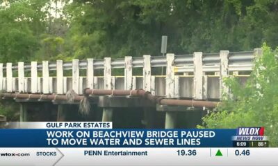 Work on Beachview Bridge paused to move water, sewer lines