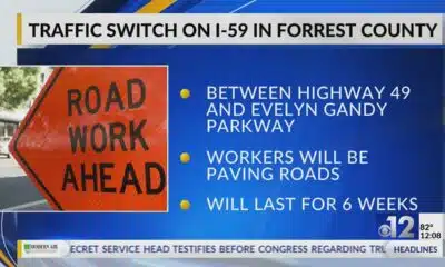 Traffic switch underway on I-59 in Forrest County