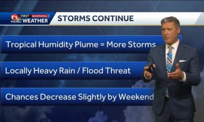 A tropical humidity plume means widespread storms Wednesday