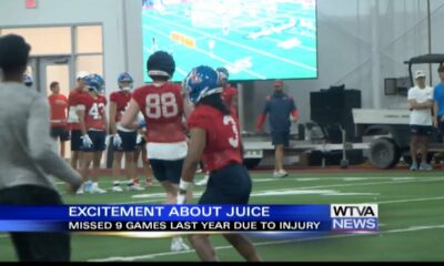 VIDEO: Ole Miss Wide Receiver Tre Harris discusses what it's like having Juice Wells in the receiver