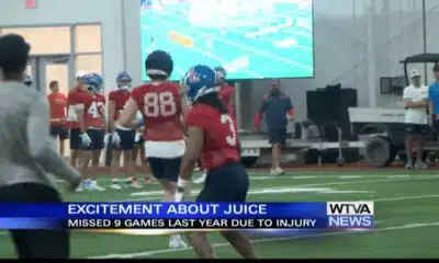 VIDEO: Ole Miss Wide Receiver Tre Harris discusses what it's like having Juice Wells in the receiver