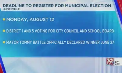 Deadline to Register to Vote in Huntsville Elections Approaching | Aug. 8, 2024 | News 19 at 4 p.m.