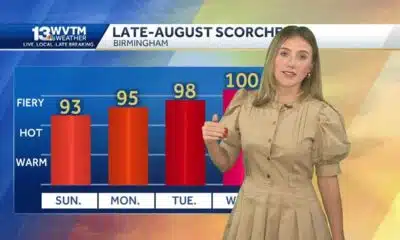 Late-August heat wave builds into Alabama next week. Temperatures near triple digits Wednesday. 7...