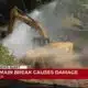 Water main break damages nearby homes