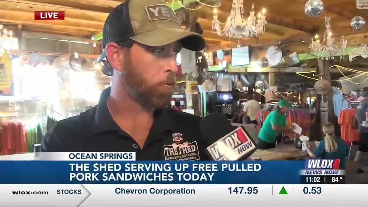 LIVE: The Shed serving up free pulled pork sandwiches on Labor Day